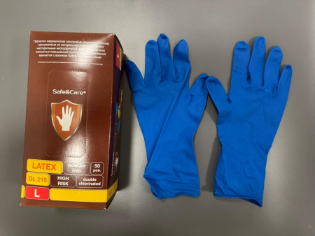 Смотровые латексные перчатки Safe&Care DL215 High Risk