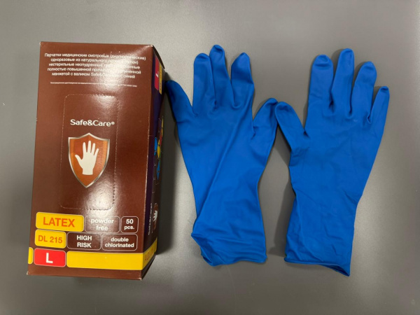 Смотровые латексные перчатки Safe&Care DL215 High Risk